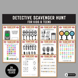 printable detective scavenger hunt games indoor birthday treasure hunt kids teens tweens