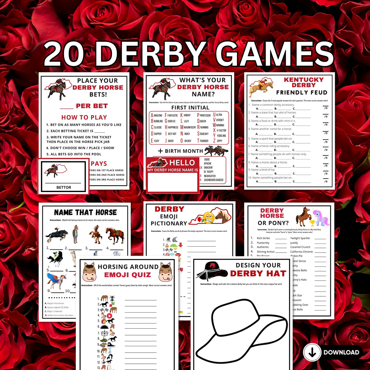 Printable Kentucky Derby Party Games With Answers | 20 Mega Derby Bund – Enjoymyprintables printable-kentucky-derby-party-games-with-answers-20-mega-derby-bund-enjoymyprintables