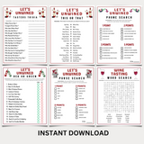 Editable Wine Tasting Party Games Bingo Scorecards & Tasting Guide | Printable Wine Themed Party Bundle | Winery Ideas