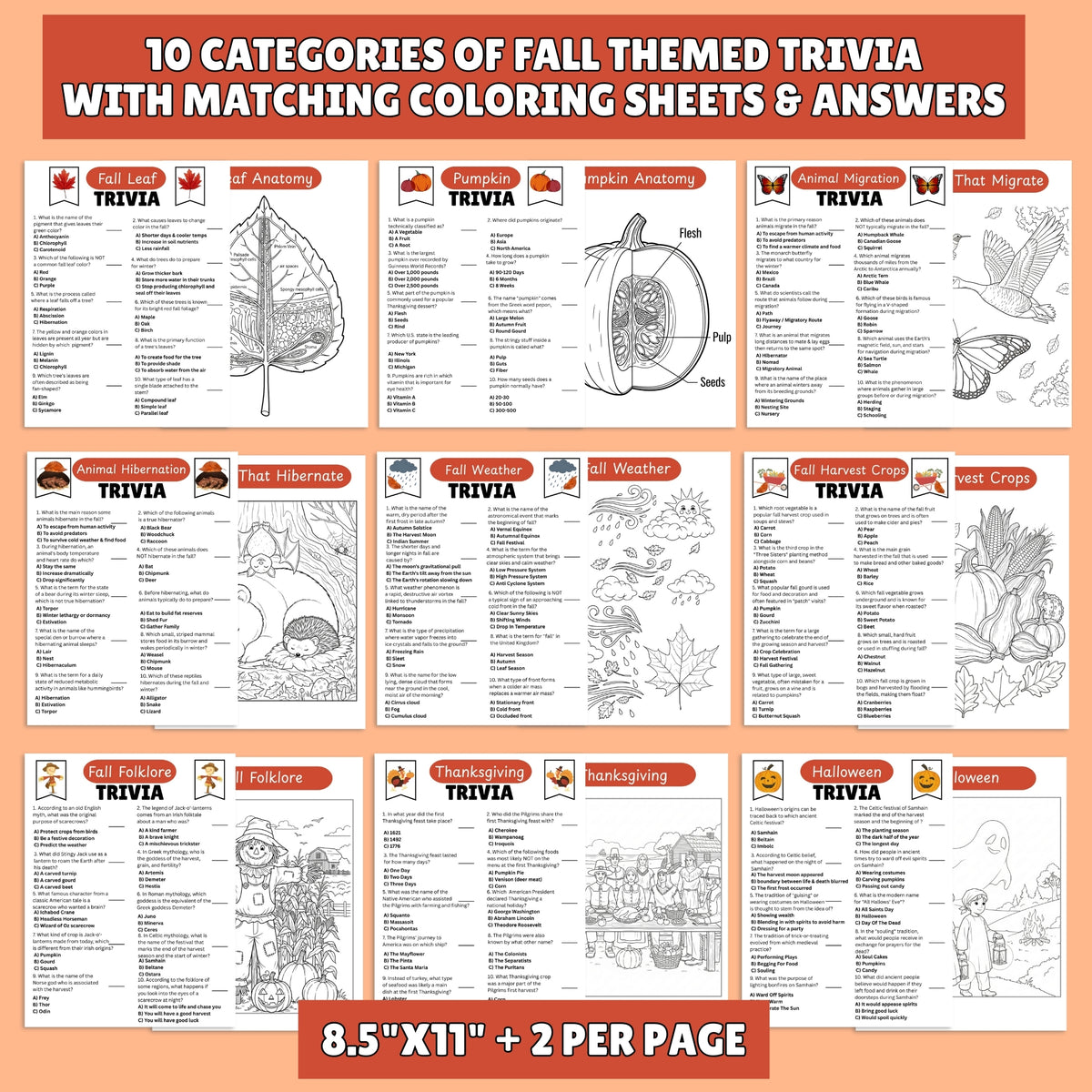 Mega Fall Printable Game Bundle | 67 Fun Autumn Games Trivia Activitie ...