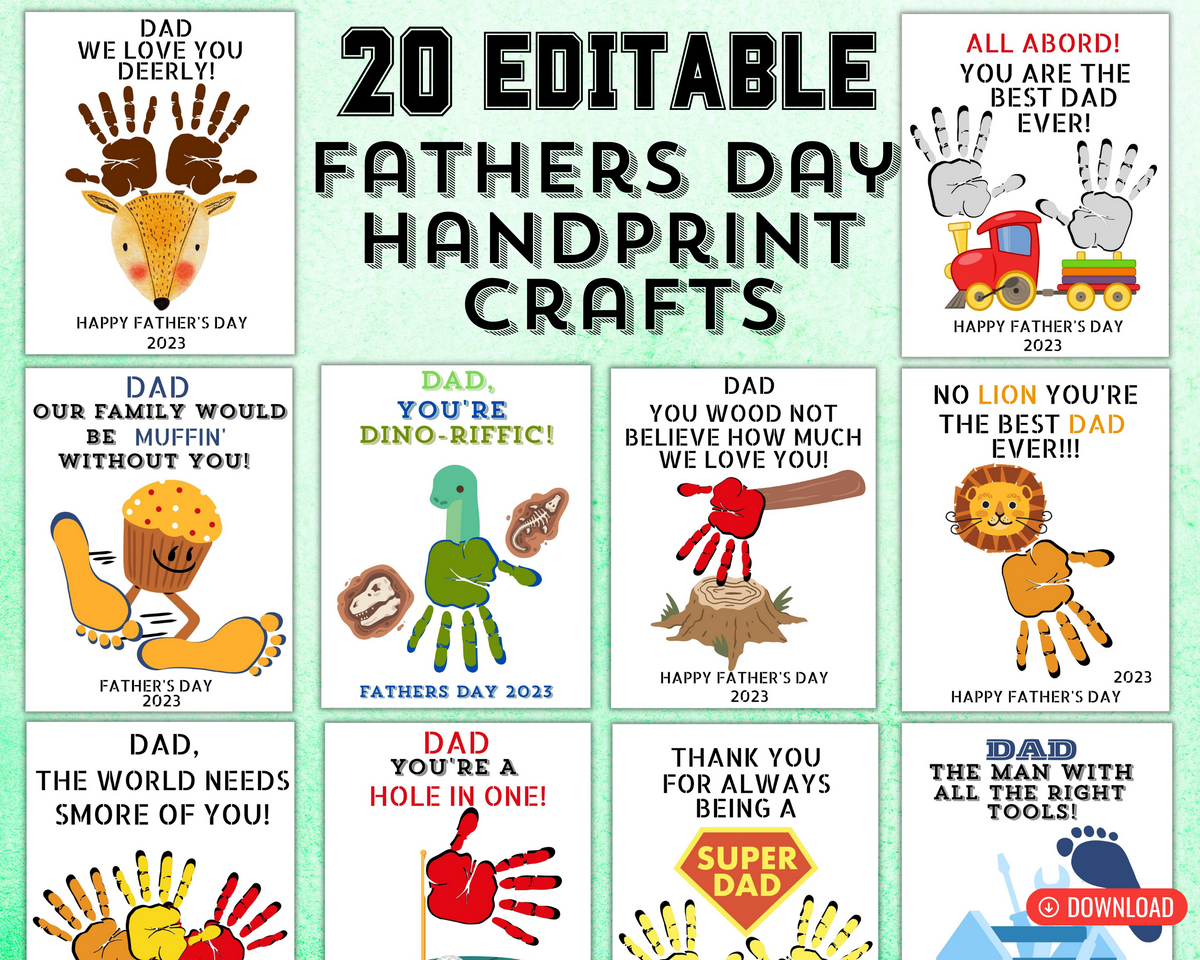 Handprint Kids Fathers Day Craft Fathers Day Crafts Preschool Easy