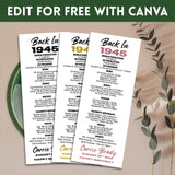 editable printable 80th birthday place card and game bundle for those born in 1945 news
