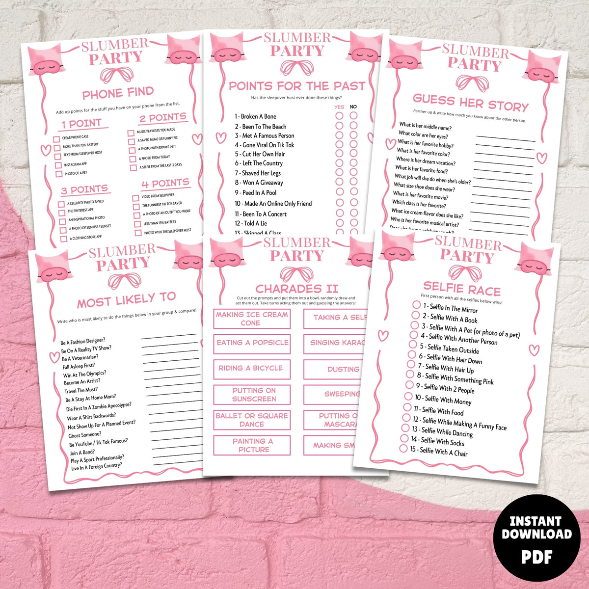 Ultimate 25 Slumber Party Game Bundle Printable, Fun Teen & Tween Slee –  Enjoymyprintables
