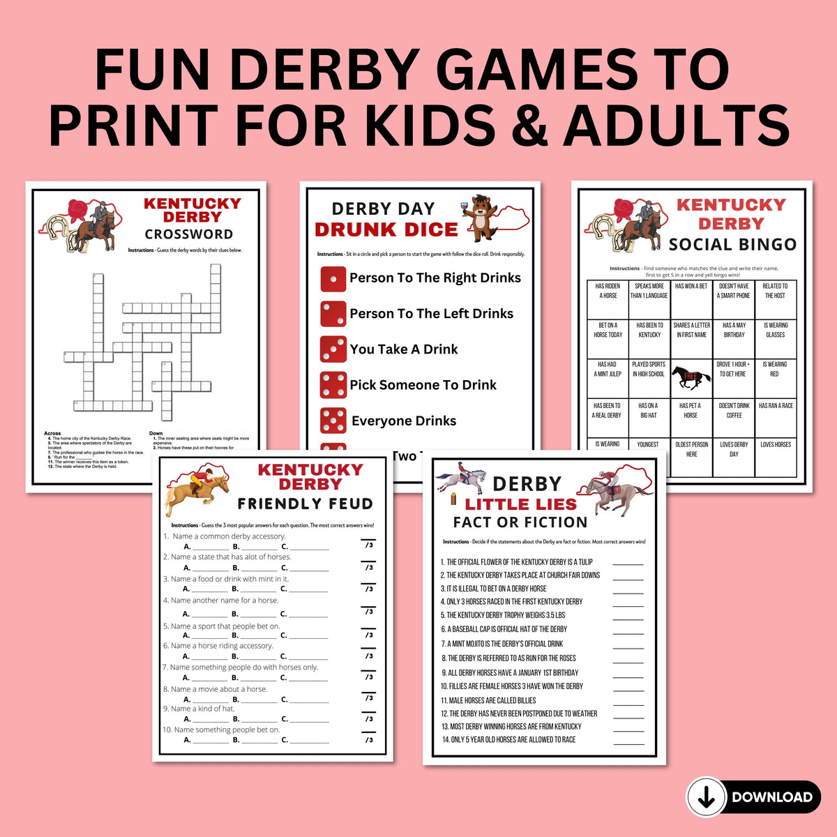 Printable Kentucky Derby Party Games With Answers | 20 Mega Derby Bund – Enjoymyprintables printable-kentucky-derby-party-games-with-answers-20-mega-derby-bund-enjoymyprintables