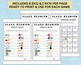 Printable Class Reunion Games | Editable Reunion Template Activities Bundle | High School Reunion Party Ideas Games Set