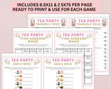 Printable tea party games and answers that are editable to print and play at girls birthdays, ladies tea parties, church functions, family gatherings and high tea or baby and bridal showers.