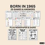 printable 60th birthday party games and decorations with answers and signs for kids and adults.