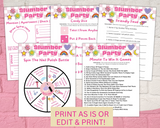 Printable Slumber Party Games | Sleepover Activity Bundle Editable Template | Charades | Tween Teens | Pink Birthday Idea