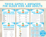 Printable Beach Games & Answers | Ocean Party Games For Kids And Adults | Summer Vacation DIY Shore Games Beach Day Family Ideas Activities