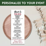 80th Birthday Printable Place Cards Games | Editable 80th Bday Party Decorations | Born In 1945 Table Cards Gifts For Her Him Back 1945 News