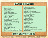 Editable Golf Party Games | Watch Golf Themed Party Ideas | Printable Golfing Games Bundle | Golf Activities For Adults Kids Seniors