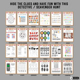 printable detective scavenger hunt games indoor birthday treasure hunt kids teens tweens