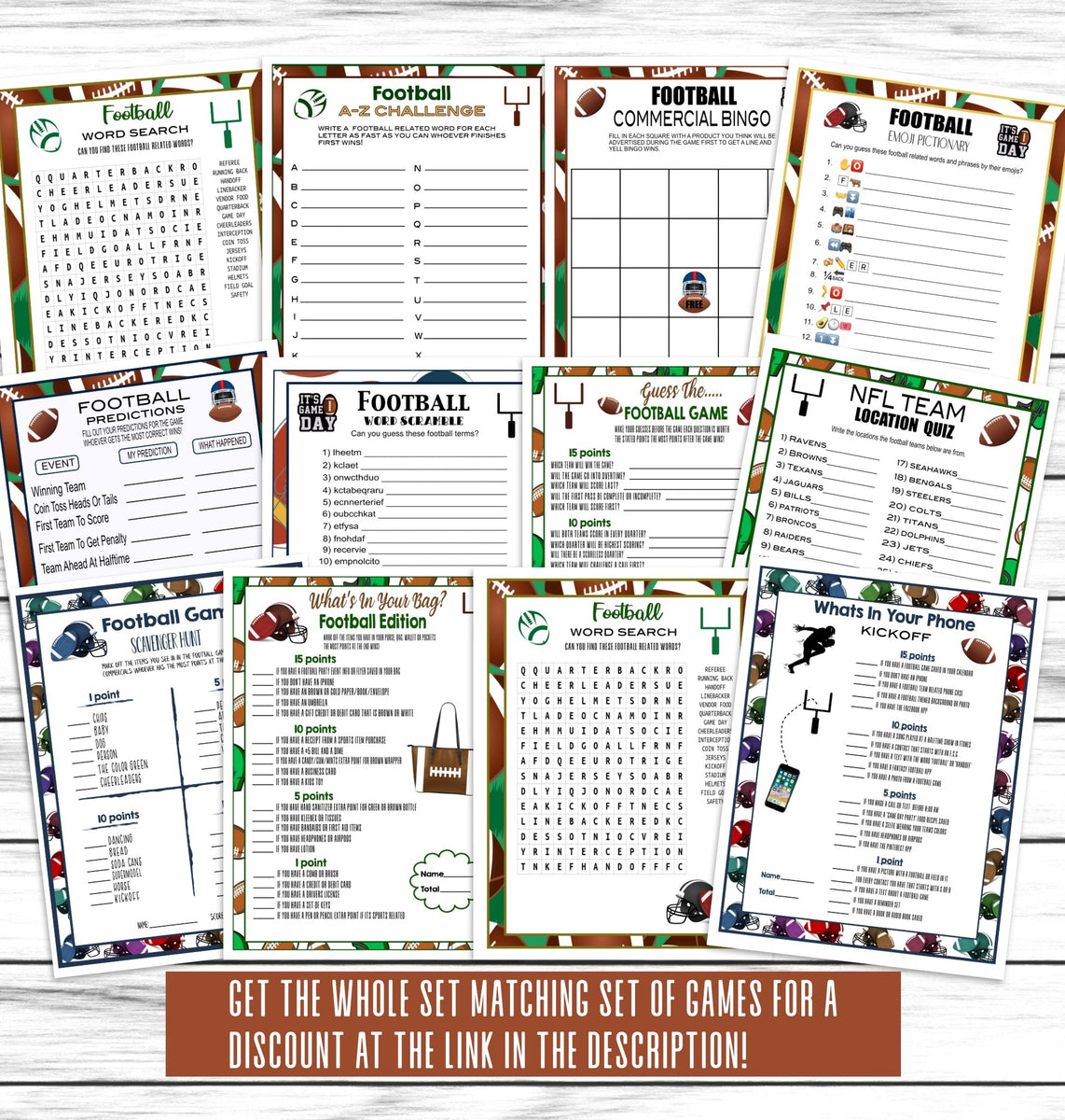 Printable Football Guessing Game Idea For Adults & Kids