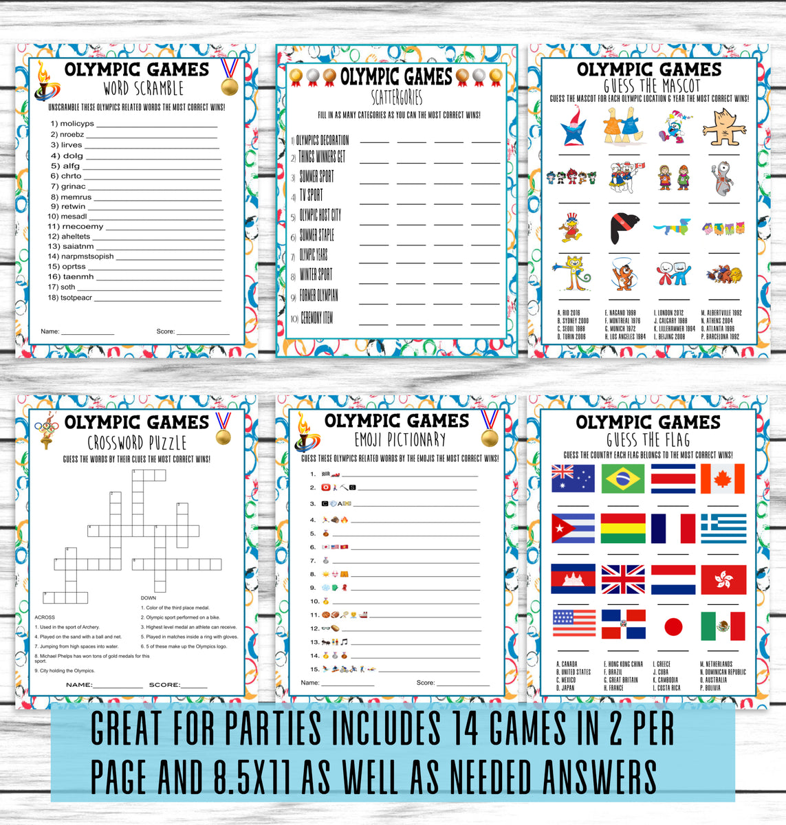 Summer Olympics Country Flag Quiz  Printable Athletic Activity Sheet –  Enjoymyprintables