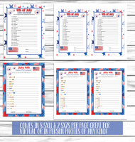 independence day printable games