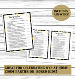 New Years Party Family 14 Game Set, Printable or Virtual Kids Adults Activity Bundle, Instant Download