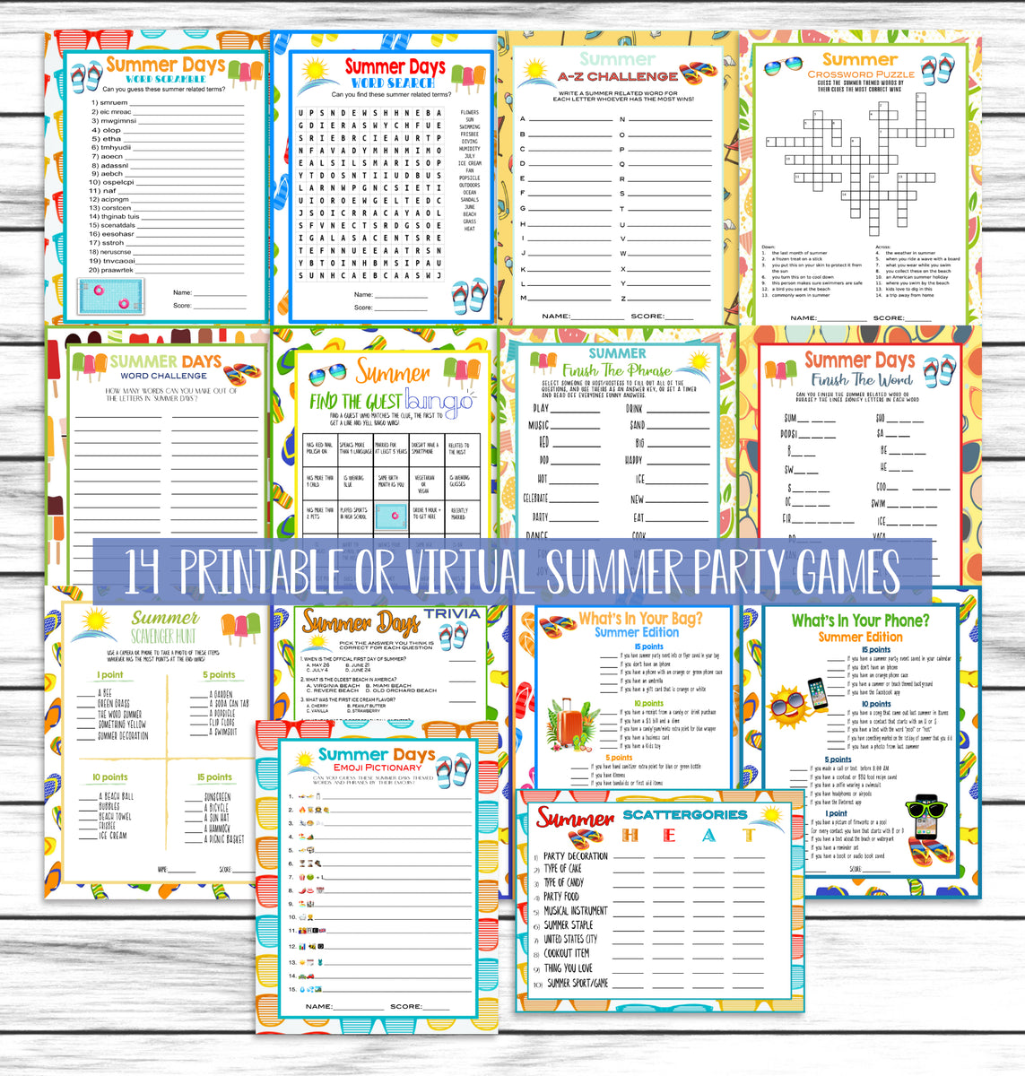 14 Super Bowl Party Family Game Set, Printable or Virtual Kids Adults –  Enjoymyprintables