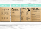 Rustic Baby Shower 15 Game Set For Virtual, Zoom, or In Person Baby Showers