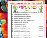 Printable Cinco De Mayo Spanish Trivia Game | Quiz For Kids & Adults | Classroom Idea | Work Party Activity | Translation Game