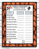 March Madness  Predictions Game, NCAA Final Four Predictions Party Game, Printable Or Virtual Game, Instant Download