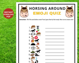 Printable Kentucky Derby Horse Words Emoji Trivia Game | Derby Party Quiz Adults Kids | Belmont Party Activity | Work Classroom Quiz