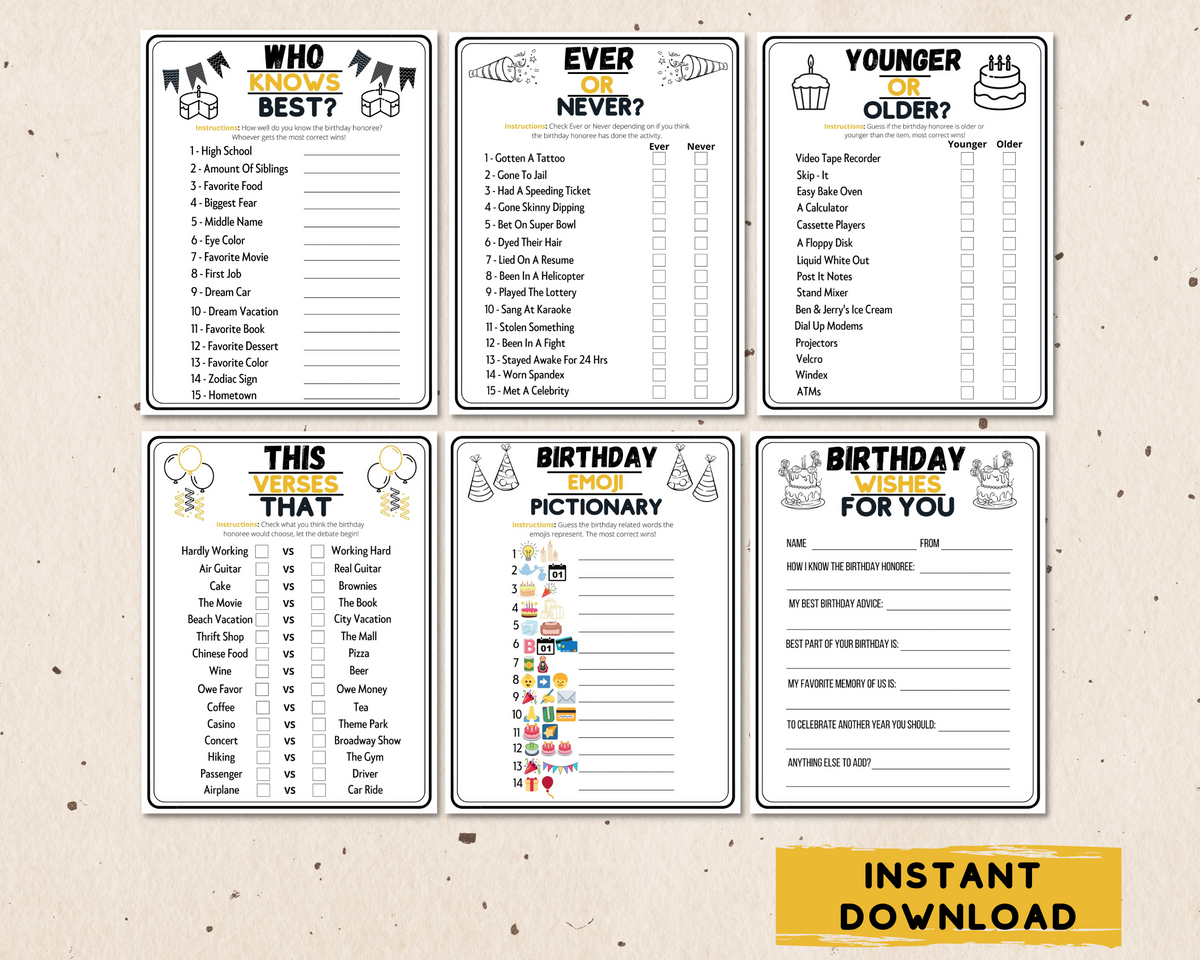 Printable 30th Birthday Party Games, 12 Set Bundle, Born in 1993, Bday – Enjoymyprintables printable-30th-birthday-party-games-12-set-bundle-born-in-1993-bday-enjoymyprintables