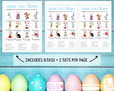 Easter Printable Name Famous Bunny Game | Adults Kids Idea | Fun Family Activity | Classroom Work Seniors Party Trivia Quiz | Instant