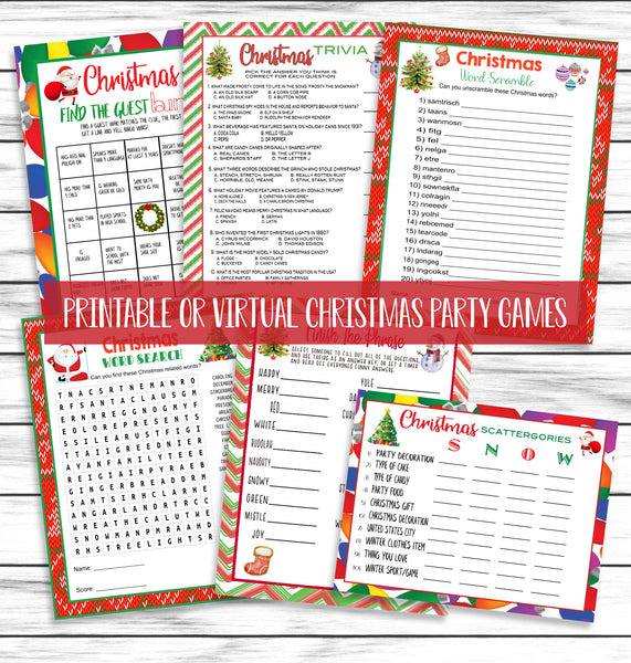 6 christmas party game set