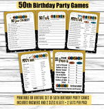 50th bday instant download party games decor ideas