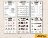 70th birthday printable party games for kids & adults