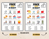 70th birthday printable price is right party games for kids & adults