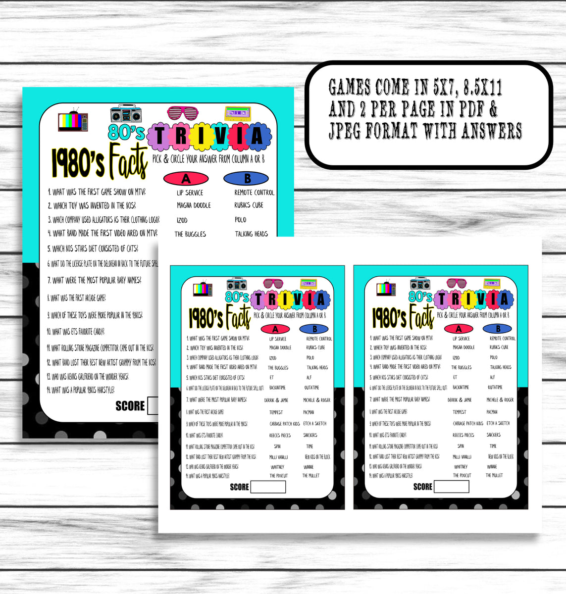 40th Anniversary Party Games, 1980s Wedding Anniversary,Virtual or Pri –  Enjoymyprintables