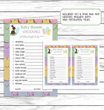 Easter Baby Shower Word Scramble Game