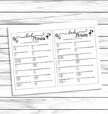 Baby Trivia Shower Game Virtual Or Printable, Newborn Trivia, Rustic Game Download