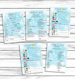 winter boys baby shower snowflake game bundle