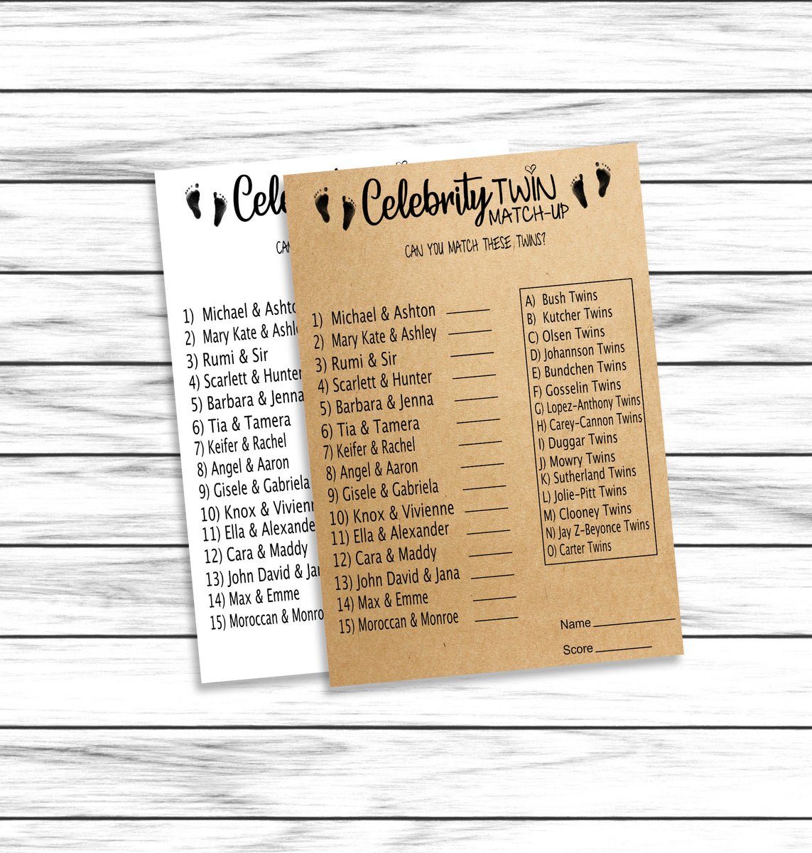 Twins Baby Shower Games Set, Twins Trivia, Celebrity Twins, Word Scram –  Enjoymyprintables