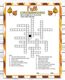 fall autumn crossword puzzle printable party game