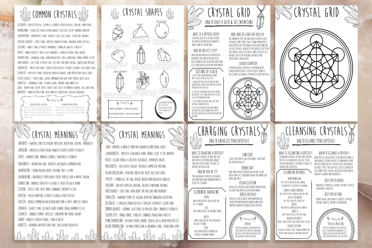 Beginner Crystals | Witchcraft Book Of Shadows Pages | Printable Grimo – Enjoymyprintables book-of-shadows-spell-template-page-printable-spell-blank-page-digital-download-wicca-witch-book-magical-etsy