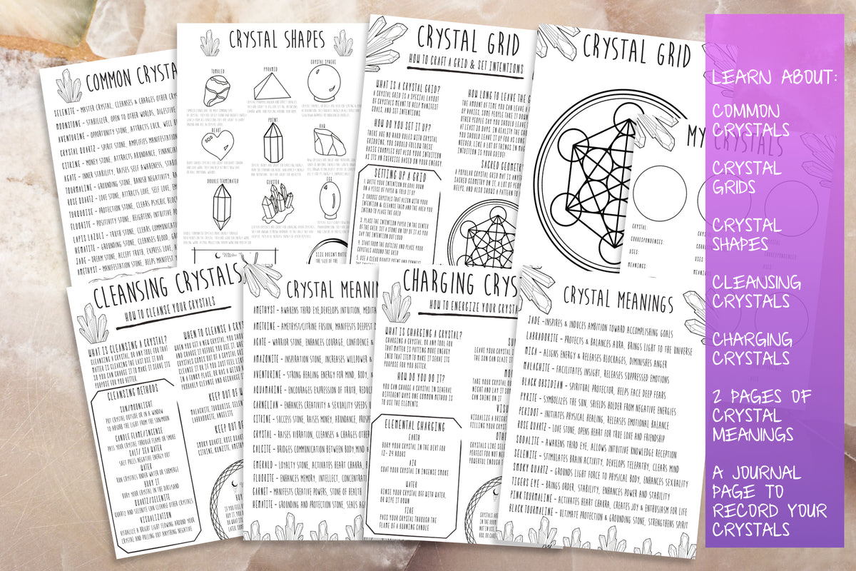 Beginner Crystals | Witchcraft Book Of Shadows Pages | Printable