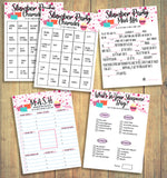 Girls Birthday Party Sleepover Slumber Party Games, Teen Birthday Games, MASH, Charades, Mad Libs