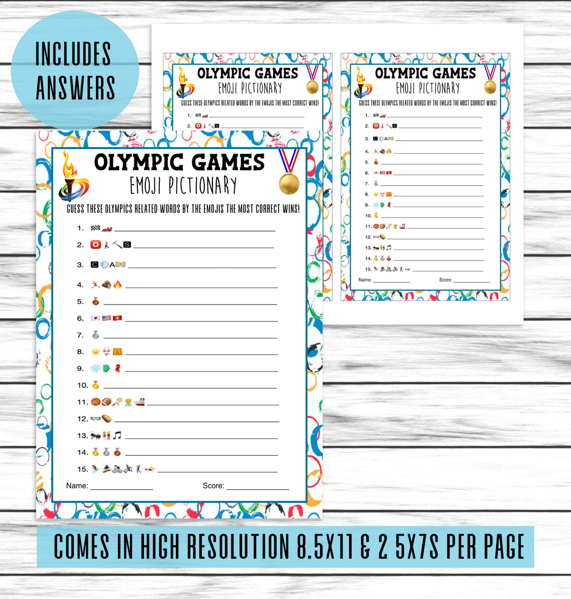 Summer Olympics Emoji Pictionary Game | Printable Sports Activity Shee –  Enjoymyprintables