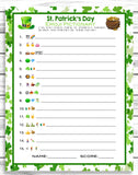 Saint Patricks Day Emoji Pictionary Game,St Patricks Day Party Game, Emoji Game, Instant Download, Printable Or Virtual Game