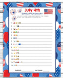 July 4th Printable Emoji Pictionary Party Game | Kids Adults Activity Sheet | Instant Download Fun Quiz Idea