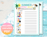 Summer Printable Emoji Pictionary Quiz Game For Kids And Adults Fun Activity