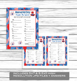 Memorial Day Finish The Word Game, Printable Kids Activity Sheet, Instant Download Party Party Idea