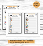 printable or virtual horror movie pictionary game for classroom or office halloween parties