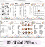 Pastel Watercolor Pumpkin Girl Baby Shower Games Set 8 Printable or Virtual Games ,Fall Baby Shower, Autumn Baby Shower ,Instant Download