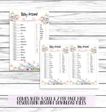 Pastel Watercolor Pumpkin Girl Baby Shower Games Set 8 Printable or Virtual Games ,Fall Baby Shower, Autumn Baby Shower ,Instant Download