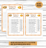 Thanksgiving Riddle Game, Printable Or Virtual Turkey Day Trivia Quiz For Kids & Adults, Fun Friendsgiving Trivia, Office, Classroom Party