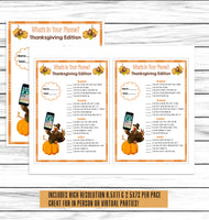 Thanksgiving Phone Game, Printable Or Virtual Turkey Day Quiz For Kids & Adults,Fun Friendsgiving Trivia,Office Classroom Party